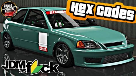 GTA V -55 JDM Crew Colours (with Hex Codes and …