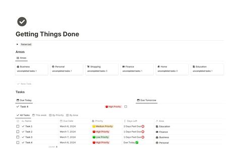 GTD Notion Template & 2021 Dashboard integrated With Etsy UK