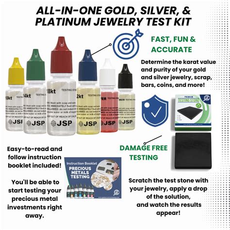 GTE Precious Metals Jewelry Testing Kit Gold Silver Platinum Test Acids ... - balustradellc