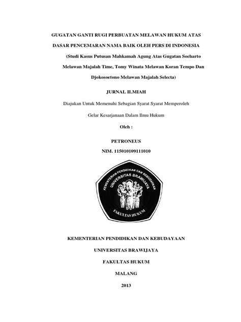 Gugatan Ganti Rugi Pencemaran Nama Baik - balustradellc