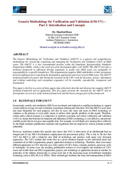 Guidance Notes on Verification and Validation of Models, Simulations ... - raincitystudios.com