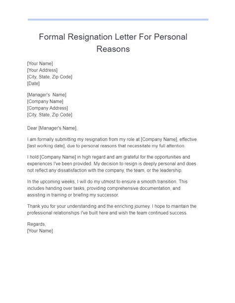 Guide: How to Write a Personal Reason Resignation Letter with … - balustradellc