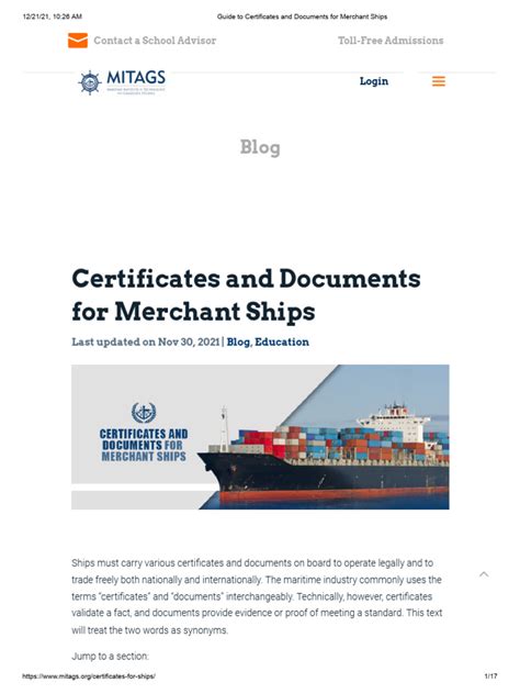 Guide to Certificates and Documents for Merchant Ships - balustradellc