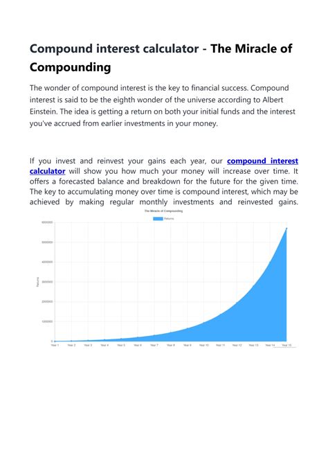 Guide to Compound Interest: The Miracle Of Compound Returns - balustradellc