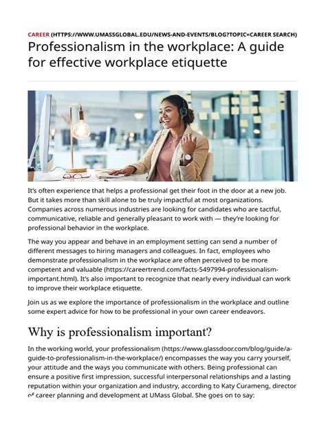 Guide to Professionalism in the Workplace - balustradellc
