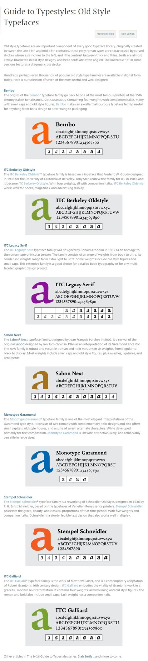 Guide to Typestyles: Old Style Typefaces - muktibox.com