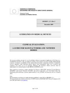 GUIDELINES FOR EVALUATION OF MEDICAL DEVICES AND IN … - balustradellc