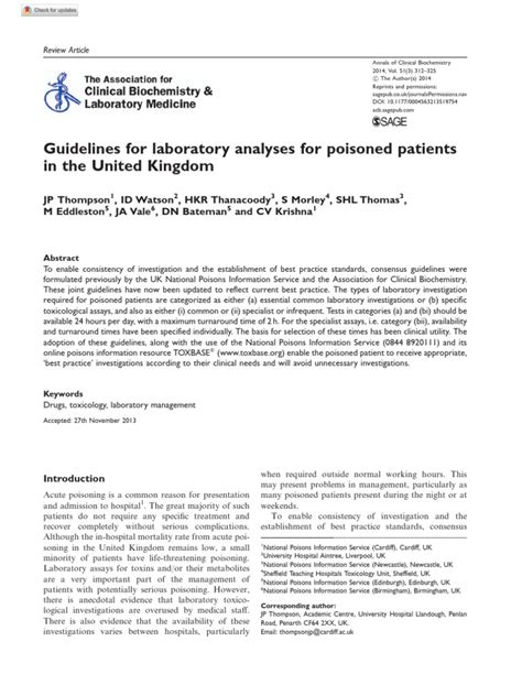 Guidelines for laboratory analyses for poisoned patients in the United ... - wintechmobiles.com