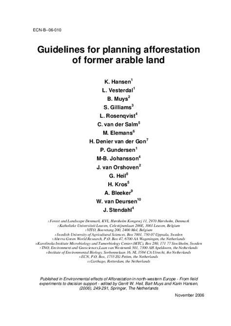 Guidelines for Planning Afforestation of Former Arable Land - raincitystudios.com