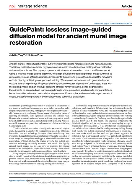 GuidePaint: lossless image-guided diffusion model for ancient mural ... - muktibox.com