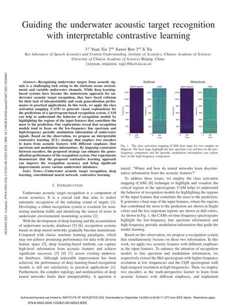 Guiding the underwater acoustic target recognition with interpretable ... - raincitystudios.com