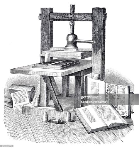 Gutenberg Bible Printing Press Illustration - wintechmobiles.com
