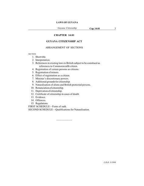 GUYANA BILL NO. 2002 ARRANGEMENT OF SECTIONS SECTION