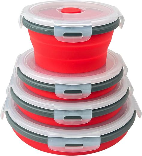 Guyuyii 4-Pack Silicone Collapsible Bowls with Lids - balustradellc
