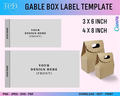 Gable Box Label Template