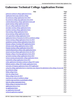 Gaborone technical college application forms 2024