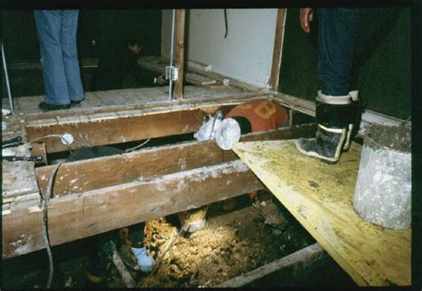 It is often possible to deduce who a serial killer is from the scene that they leave behind, with the crime scene directly leading to the statistical picture of the murderer. Blood splatters, corpse arrangement, ... John Wayne Gacy Crime Scene. The space underneath Gacy's house where he stored the bodies. Body positions are marked by flags.. 