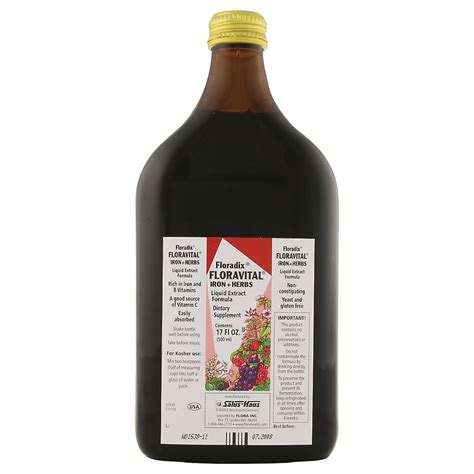 Gaia Herbs, Floradix, Floravital Iron + Herbs, 17 fl oz (500 ml)