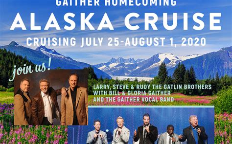 Gaither cruise to alaska 2023. The 2023 Alaska cruises and cruisetours season, on sale Aug. 18, features six MedallionClass ships, including the cruise line’s newest Discovery Princess, returning to Alaska for a second season. With 145 departures, 14 unique itineraries, five glacier viewing experiences and departing from four convenient departure ports, cruise offerings ... 