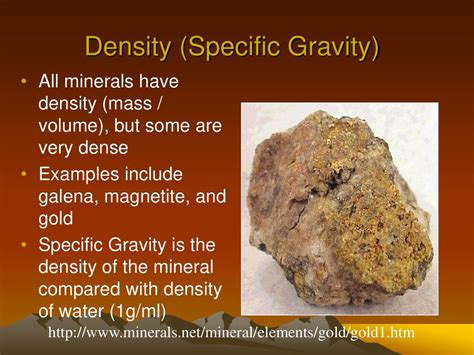 Specific Gravity is the relative density, (weight of substance divided by the weight of an equal volume of water). In cgs units density is grams per cm 3 , and since water has a density of 1 g/cm 3 , specific gravity would have the same numerical value has density, but no units (units would cancel). . 