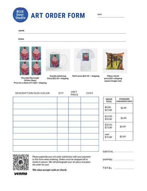 Gallery order form