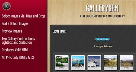 GalleryGen Image Gallery HTML Code Generator by cosmocoder CodeCanyon