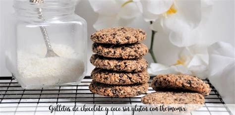 Galletas de chocolate y coco sin gluten con thermomix