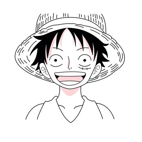 Gambar luffy one piece hitam putih merah