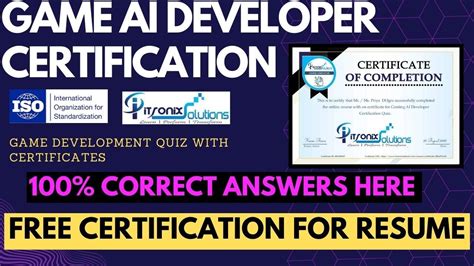 Game AI Developer Certificate Free Certification Game Development