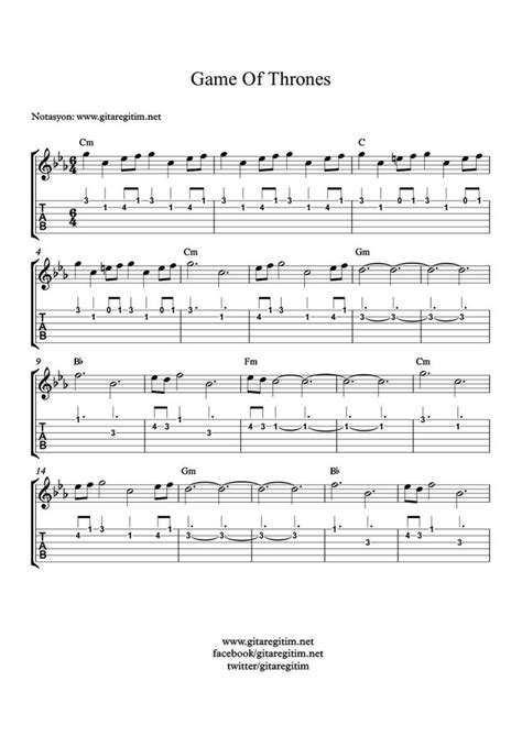 Game Of Thrones Nota Tab Akor ».