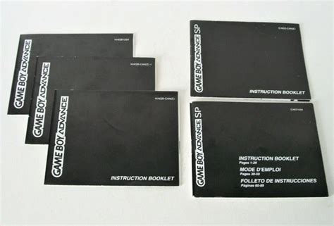 Game Sp Boy Instruction Advance Manual