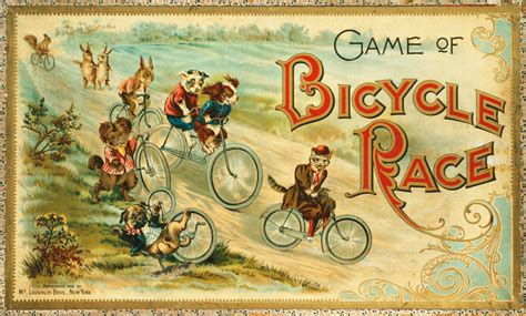 Game of Bicycle Race, 1895 by McLoughlin Bros. - Paper Print ...