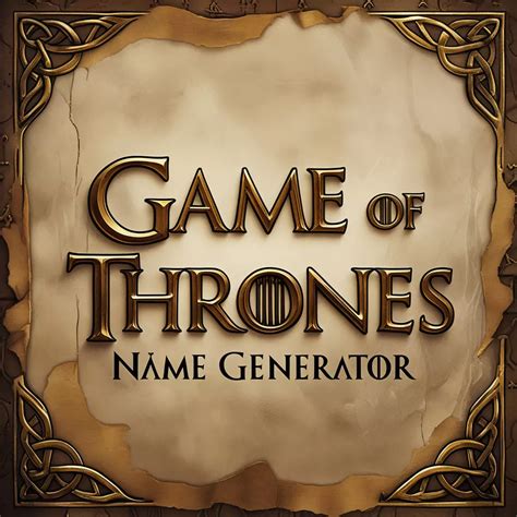 Game of Thrones Style Name Generator LinksInd in 2021 Name