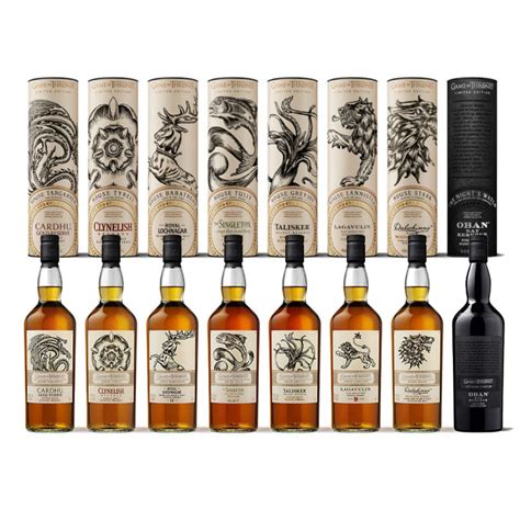 Game of thrones whiskey. Game of Thrones Whisky Collection including rare single malts by Diageo to celebrate the HBO Series Game of Thrones. 