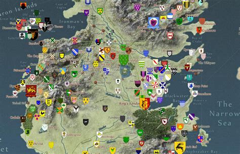 Game of throns map. The North. The North is the largest region in Westeros, but has the lowest population density. House Stark rules the North from their millennia-old seat at Winterfell. Descendents of the First Men ... 