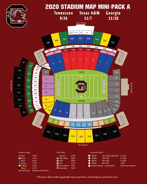 Gamecock seating chart. Nov 9, 2019 · The best seats in the lower level at Williams-Brice Stadium are found in sideline sections 1-9 and 17-25. In addition to being behind the player benches, these sections offer superb angles towards the field. Among these sections, Rows 25-40 on the west side of the stadium (the South Carolina side) offer the best experience. 
