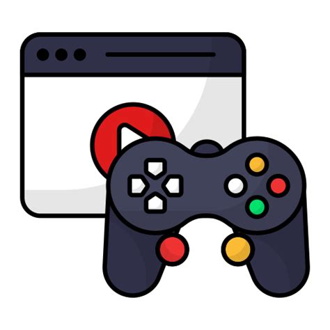 Gameplay Icon - Download in Colored Outline Style