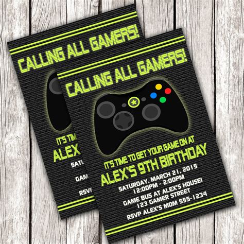 Gamer Party Invitation Template