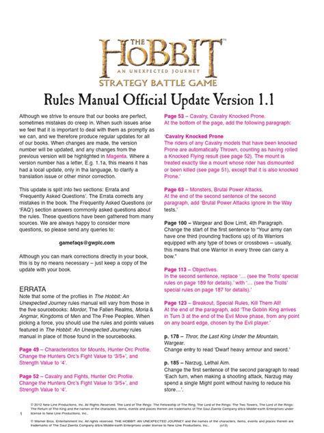 Games workshop the hobbit rules manual. - Manual de usuario comand aps ntg2.