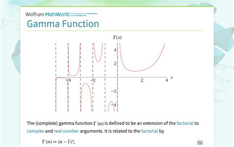 Gamma Function From Wolfram Mathworld