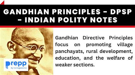 Gandhian Principles - DPSP - Indian Polity Notes - Prepp