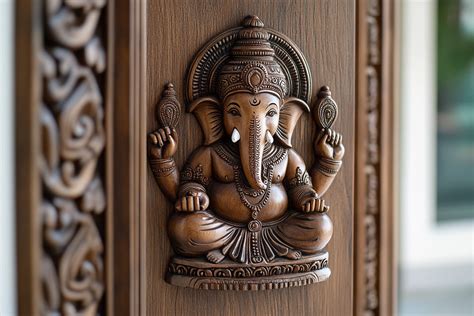 Ganesh idol on entrance door online. .  ...