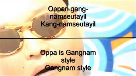 Gangnam Style LYRICS! Korean & English (i) HD - YouTube