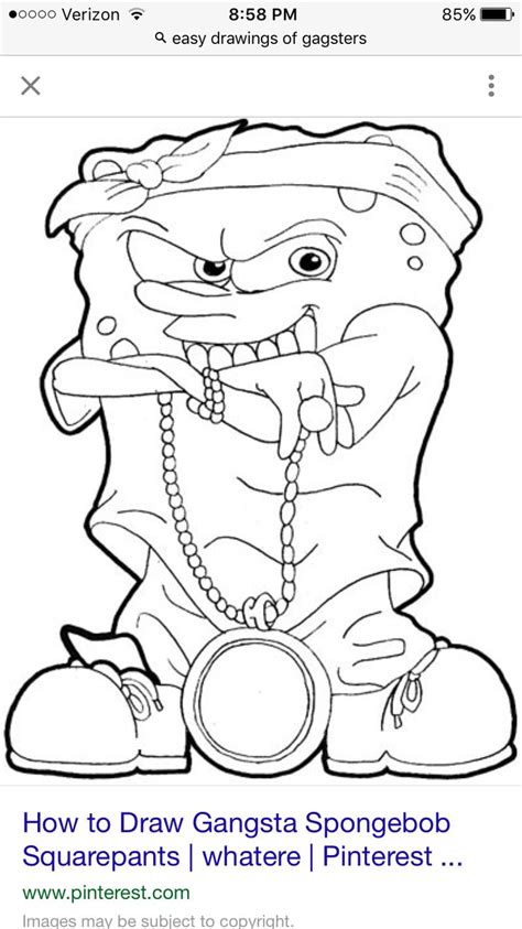 Gangster Spongebob Coloring Pages Get Coloring Pages