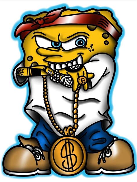 Gangster spongebob tattoos. He’s ready 