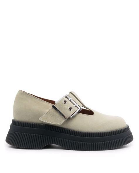 Ganni Mary-jane Suede Creeper Loafers - Save 20% Lyst