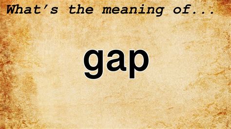 Gap 뜻 Meaning