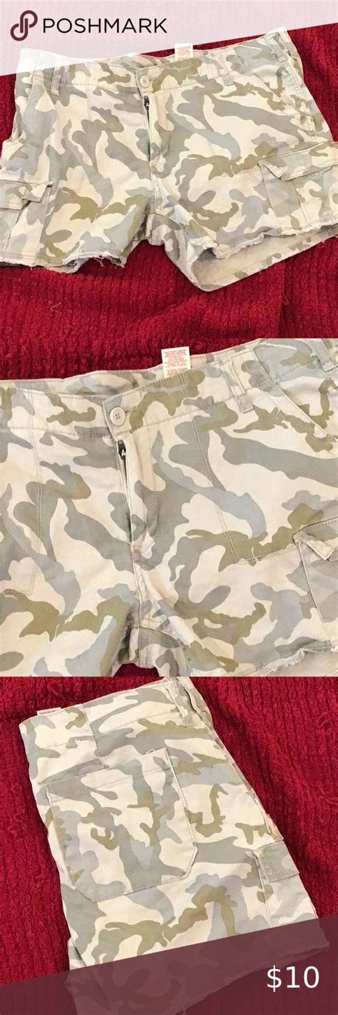 Gap Shorts Mens Size 38 Green Camouflage Frayed Hem …