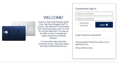 Credit Cards 24 hours a day, seven days a week by logging into their online account at <strong>oldnavy</strong>. . Gapbarclaysus