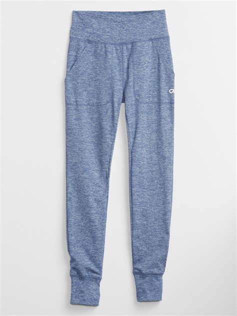  Imported. Shop Gap Factory's GapFit Performance Joggers: Soft breathable and stretch fleece knit., Elasticized waist with drawcord ties., Front slant pockets., Banded cuffs., #607599. . 